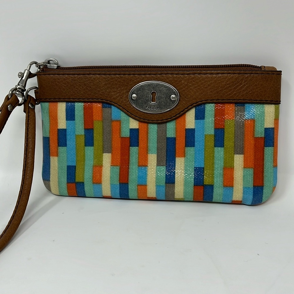 Fossil Key-Per Wristlet Wallet Coated Canvas And … - image 1